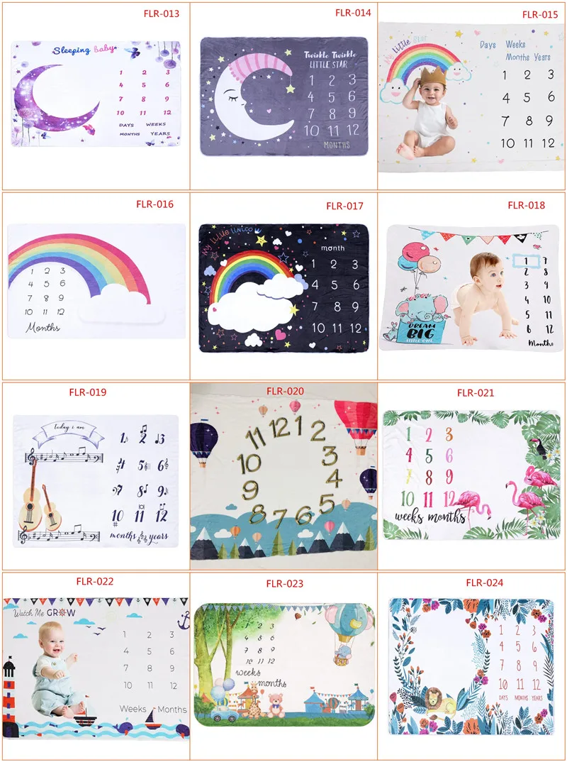 modern newborn photography Flannel Baby Milestone Blanket 100*75 CM Baby Monthly Blanket Baby Photography Blanket Props Moon Stars Newborn Photo Prop Baby Souvenirs cheap