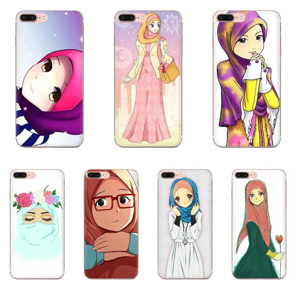For Apple iPhone 11 Pro X XS Max XR 4 4S 5 5C 5S SE 6 6S 7 8 Plus Soft Silicone Case Woman Face Muslim Gril Eyes | Мобильные