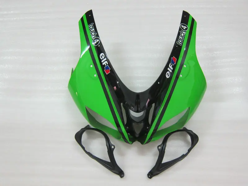 Мотоциклетный вставной обтекатель тюнинг-пакет для KAWASAKI Ninja ZX6R 636 07 08 ZX 6R 2007 2008 зелено-черные Обтекатели Кузов+ подарки KN02