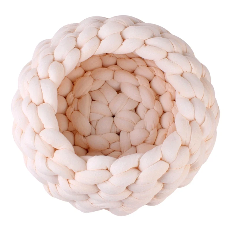 Round Cat Bed House Soft knitted Cat Bed Round Pet Dog Bed For Small Dogs Cats Nest Winter Warm Sleeping Bed Puppy Mat
