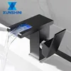 XUNSHINI LED RGB color change Waterfall Bathroom Basin Faucet Bathroom Mixer Tap Sink Faucet Single Handle Toilet Mixer Tap ► Photo 1/6