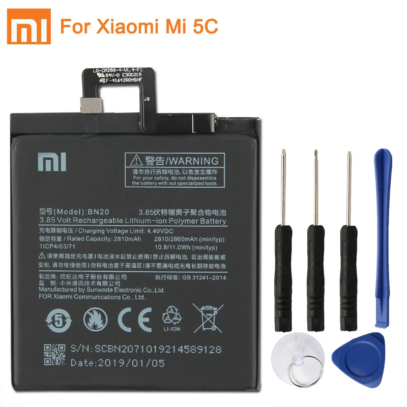 Сменный аккумулятор Xiao mi BN31 BN20 BM49 BM4E для Xiaomi mi 5X mi 5X A1 Red mi Note 5A mi 5C mi Max mi Pocophone F1 - Цвет: BN20-Mi5C