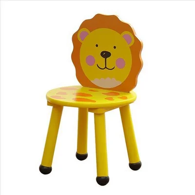 

Kindergarten Children's Chair Baby's Bench Backrest Small Cartoon Table Solid Wood For Home Dining
