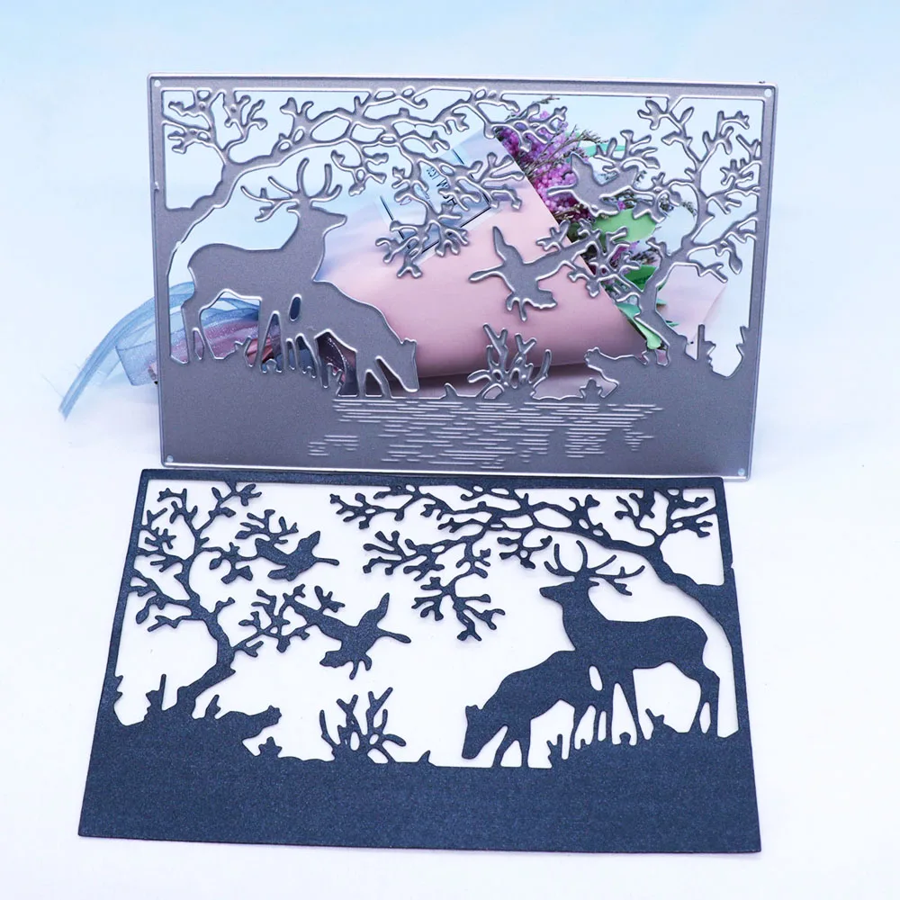 Moose лес Рождество Металл резки Скрапбукинг альбом Navidad карты изготовление