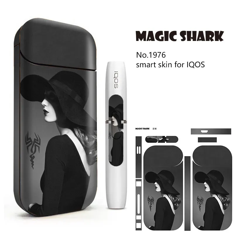 Чехол Magic Shark для IQOS черный белый ПВХ наклейки 2 4 Plus электронная сигарета горячая