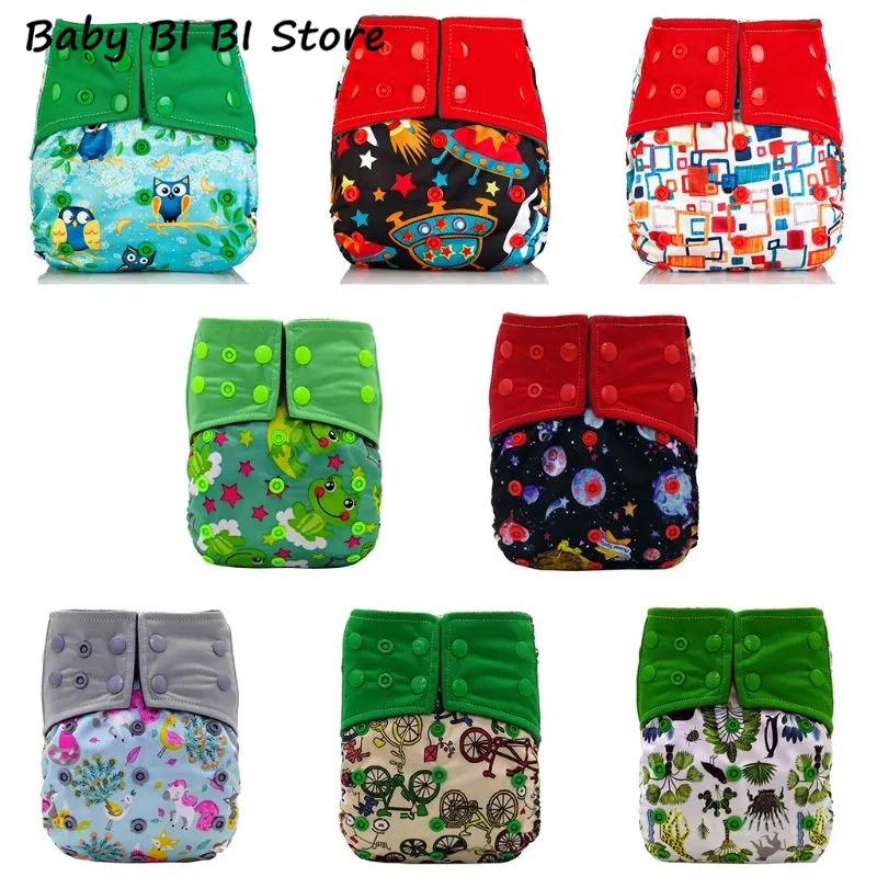 

Charcoal Bamboo Baby Cloth Diapers Nappies Reusable Washable Colorful Print 2 Gussets