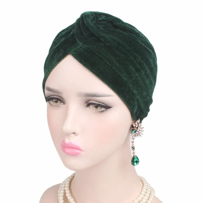 Повседневный двойной стрейч бархатный хиджаб шарф тюрбаны головной убор-тюрбан женский хиджаб платок мусульманский шарф