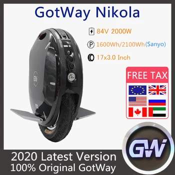 

2020 GotWay Nikola Unicycle 84V 1600WH 50 km/h 2000W Motor Self Balance Electric Scooter With Bluetooth Speaker Skate Hoverboard