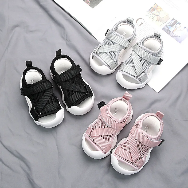 

New Summer Kids Mesh Sandals Baby Girls Casual Shoes Children Beach Sandals Boys Brand Black Shoes Fashion Sport Sandals