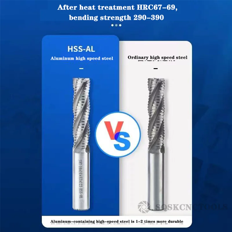 Milling Cutter Rough End Mill HSS Carbide 4 Flute 5mm to 45mm