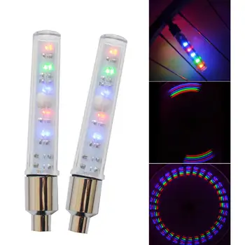 

4pcs Motorcycle Bike LED Wheel Tire Tyre Valve Flash Strobe Light Multicolor Random Color Motorcycle Bike Accessories Hot Sale