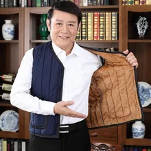 Жилет для мужчин среднего возраста Зимний стиль Повседневный приталенный плюс бархат теплая дышащая удобная одежда Daddy