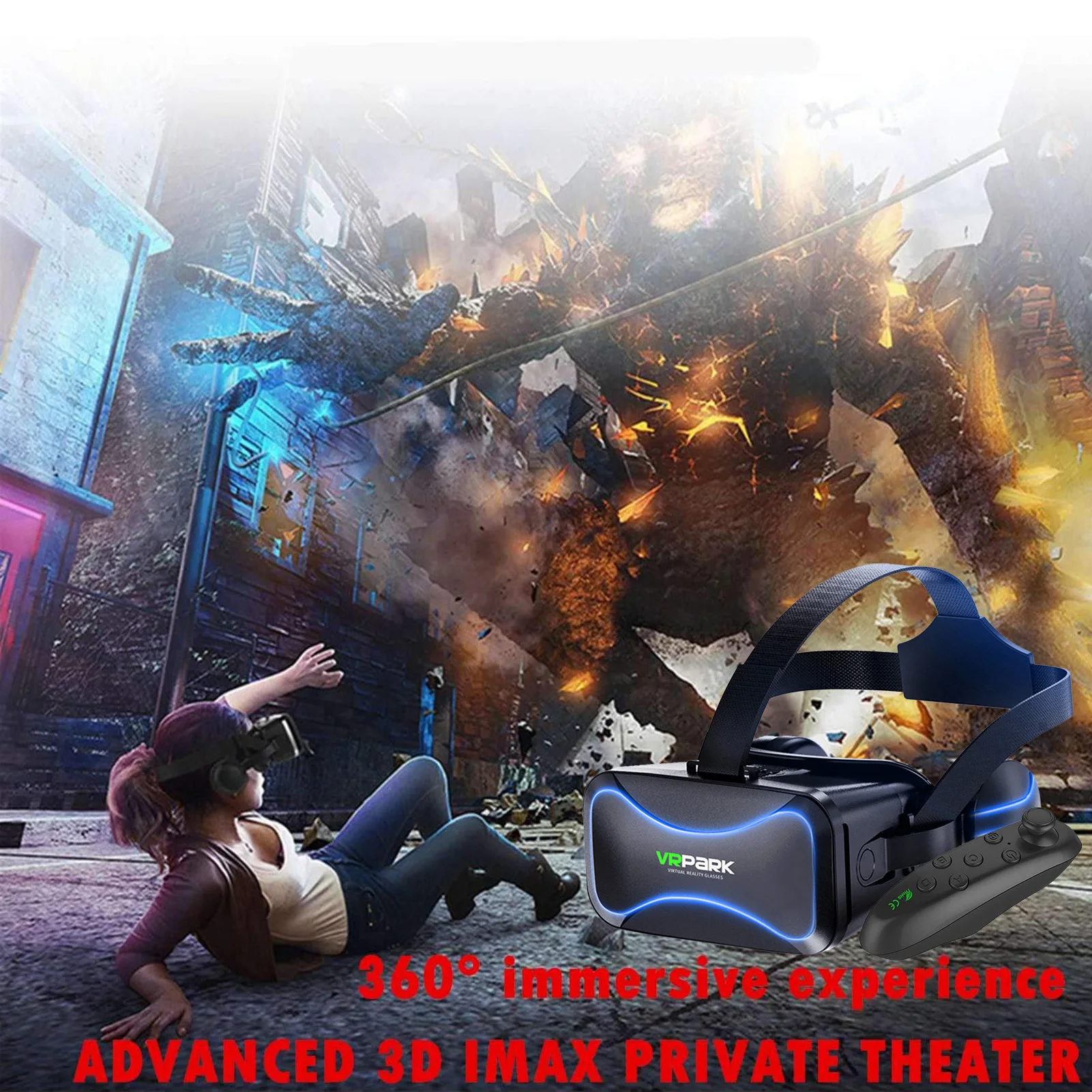 2021 VR Glasses Suit High-quality Adjustable Device with Handle 3D Virtual Reality Helmet Bluehooth 3.0 for Android/IOS/PC Hot