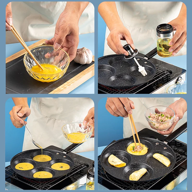 Creative Mini Omelette Pan, Handheld DIY Breakfast Omelette Mold, Pancake  Mold Maker, 7 Styles, Non-stick Coating, for Fried Eggs and Making Pancake