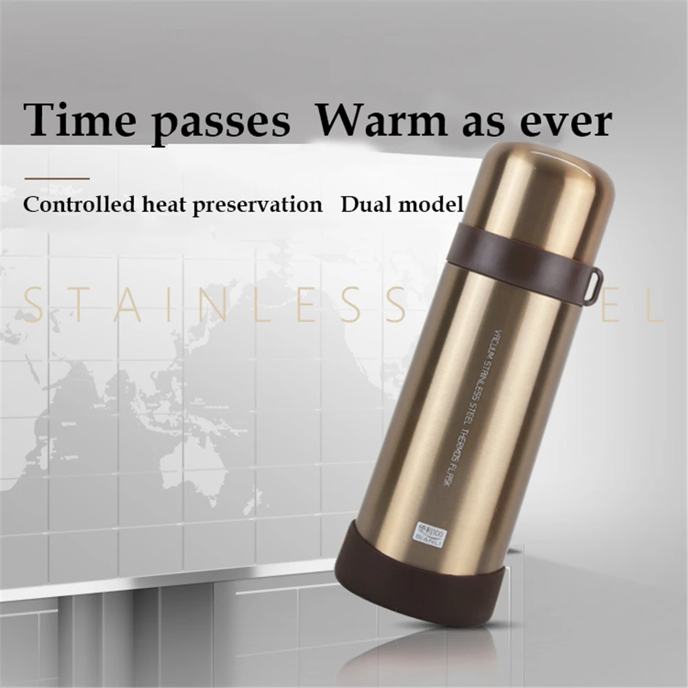 

Stainless steel insulated water bottle 350/500ML inside and outside 304 copper plated high-end business gift water bottles