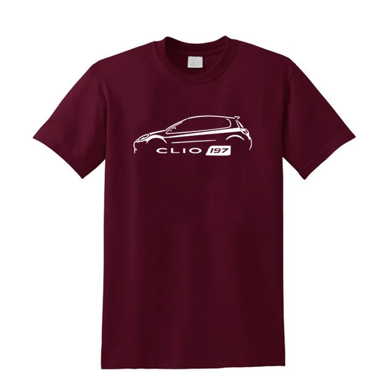 HIGH QUALITY Men's Printed T shirts RENAULT CLIO SPORT 197 CUP CLASSIC CAR T-SHIRT Summer Fashion Size S-3XL MEN