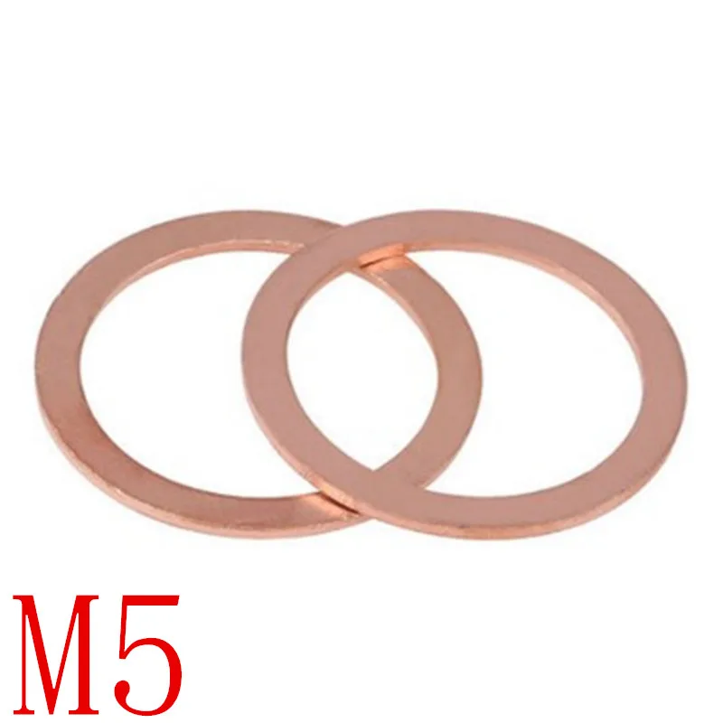 10-50 шт. m5 Медь шайба M5 M5* 6/7/8/9/10/12 уплотняющая прокладка для лодка раздавить шайба плоская уплотнительное кольцо шайба