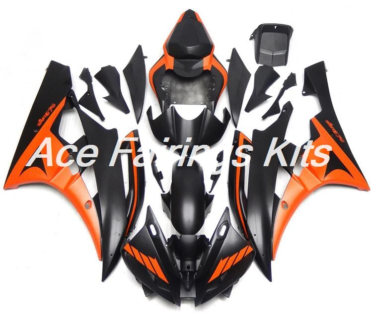 Полный обтекатели подходит для Yamaha YZF 600 R6 06 07 YZF-R6 2006 2007 ABS пластик мотоцикл обтекатель комплект обтекатель оранжевый черный