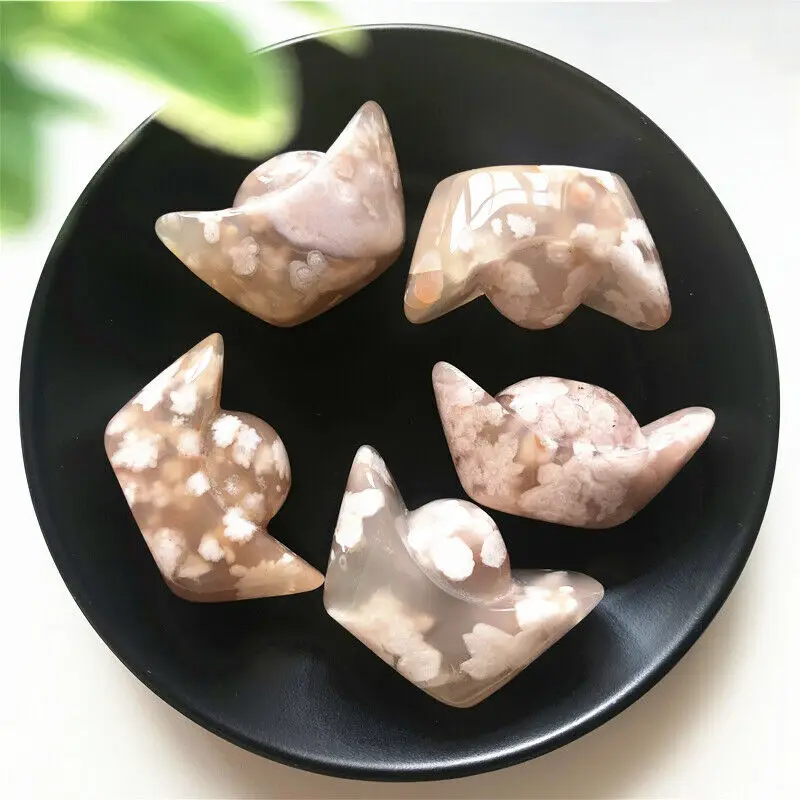 Natural Big Cherry Blossom Agate Ingots Meditation Healing Chakra Polished Stone Stones and Minerals | Дом и сад