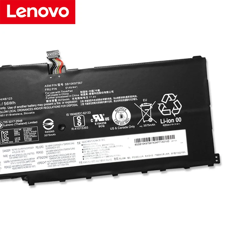 Bateria para Portátil 01av409 para Lenovo Original Novo 01av438 01av439 01av441 Sb10k97567 Sb10k97566 Bateria X1c 01av410 - Imagem 4