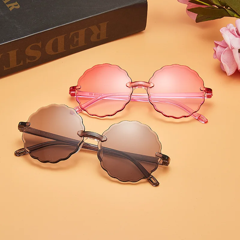 

Dubery Gradient Irregular Round Kids Sunglasses UV400 Boy Girls Toddler Lovely baby Rimless sun glasses Children Oculos de sol