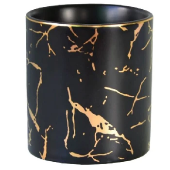 

Marble Pattern Pen Holder Cosmetic Brush Storage Box Makeup Brush Holder Ceramic Jar Home Table Decoration Container