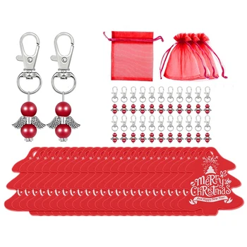 

24 Pcs Party Favors Communion Guardian Angel Bead Keychain Gift Tags for Christmas Decorations