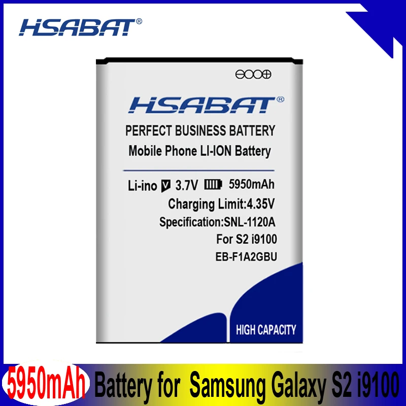 HSABAT 5950 мА/ч, EB-F1A2GBU Батарея для SAMSUNG Galaxy S2 i9100 9100 i9100g i9103 i9105 i9108 i9050 i9188 I777 B9062