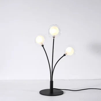 

Nordic Led Table Lamp Glass Design Desk Light Fixtures Modern Study Bedside Bedroom Art Decor Home Lighting Gold Black Metal G4