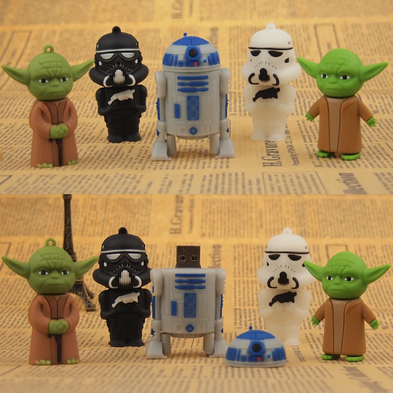 USB флеш накопитель Memoria с мультипликационным принтом 2 0 в стиле Звездных войн 128 Мб