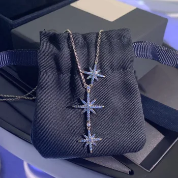 

UMGODLY Brand Meteorite Necklace Beautiful Full Multicolor Cubic Zirconia Fashion Charm Blue Star Pendant Women Party Jewelry