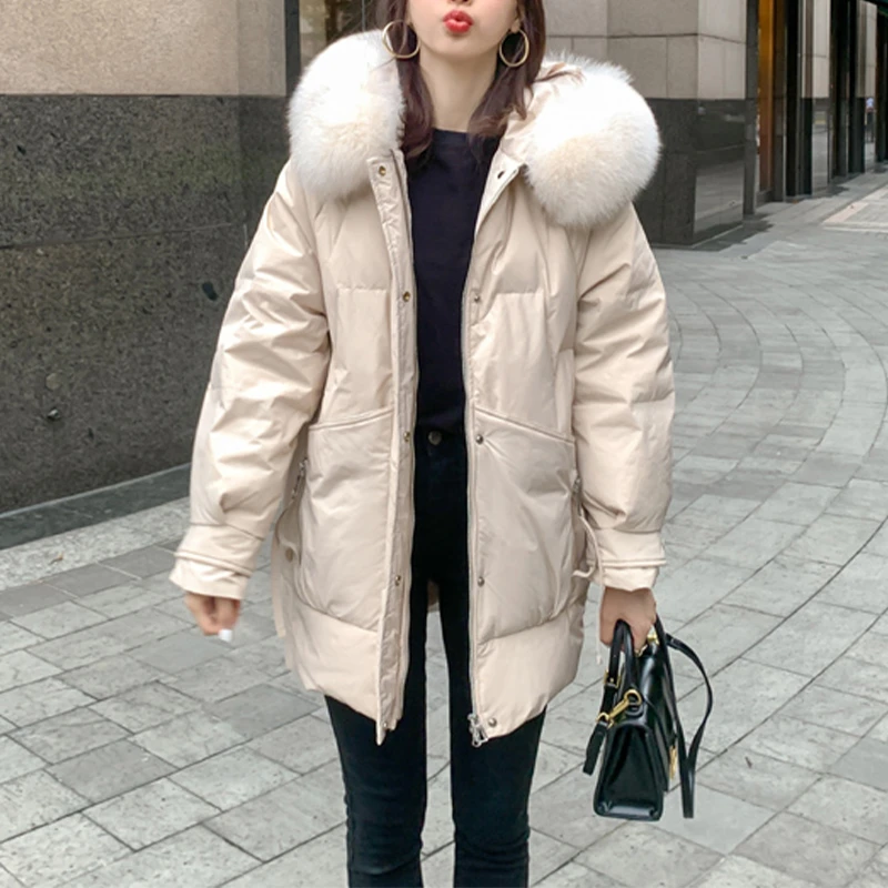 ULIYOU 2021 Women's Winter Jacket Casual Solid Parkas Female Fur Collar Winter Coat Women black puffer