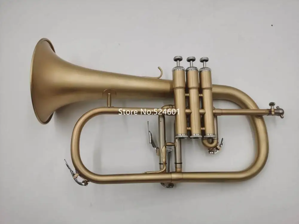 Bach Bb Flugelhorn Brass Plated Musical instrument Professional With Case Accessories trumpet instrument