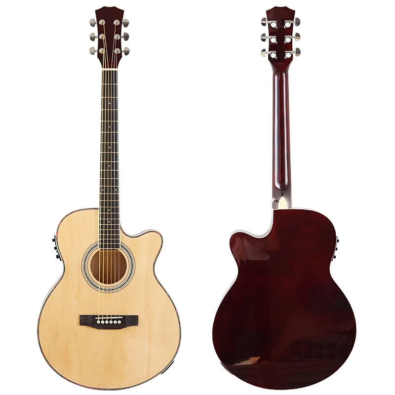 Thin Body Guitar Acoustic Electric 6 Steel-String Wood Color Flattop  Balladry Folk 40 Inch Guitarra Higgloss Cutaway Electro