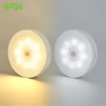 

USB Recharge Infrared Sensor Night Light LED PIR 8 Light Bead Cabinet Closet Wall Lamp for Home Bedroom Corridor