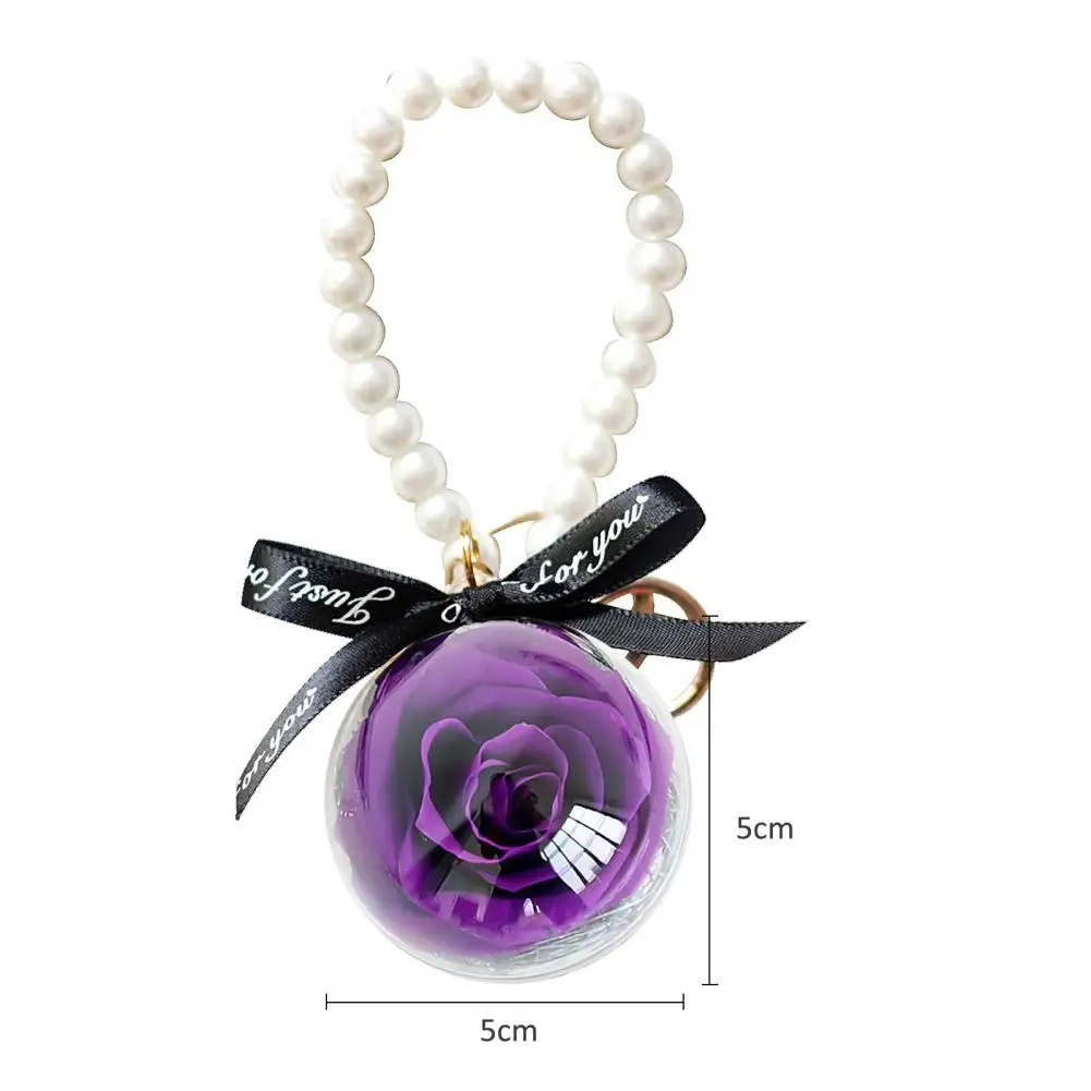 New Natural Preserve Rose Flower Keychain Korean Fashion Pearl Bracelet Key  Chain Holder Valentine's Day Couple Jewelry Gift - AliExpress