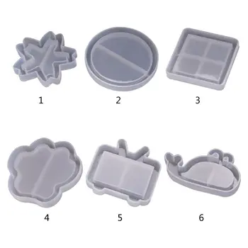 

New Quicksand Mold Snowflake Round Square Model DIY Handmade Pendant Jewelry Making Silicone Molds Crystal Epoxy Mould