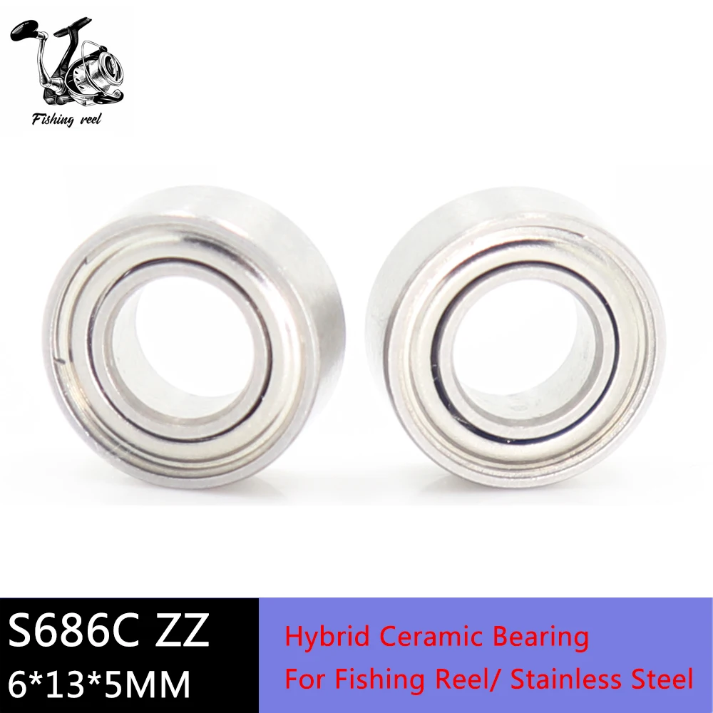 S686ZZ CB воздушный подшипник 6*13*5 мм ABEC-7 ( 2 шт.) из нержавеющей стали гибридные