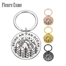 

ADVENTURE Scenery Landscape Keychain Best Friend Anniversary Gift for Lover Sea Mountain Charm Keyring Holder Keychains Pendant