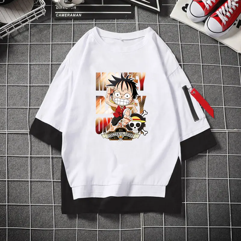 G Модная мужская женская Повседневная футболка Аниме one piece Luffy футболка с коротким рукавом футболки уличная спортивная одежда для косплея - Цвет: G