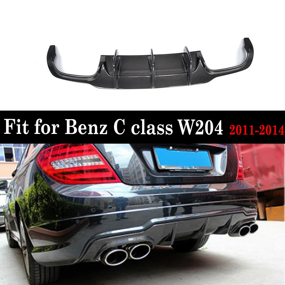 W204 C63 углеродного волокна диффузор, губа на задний бампер спойлер для Benz W204 C180 C200 C300 Спорт бампер и C63 2011