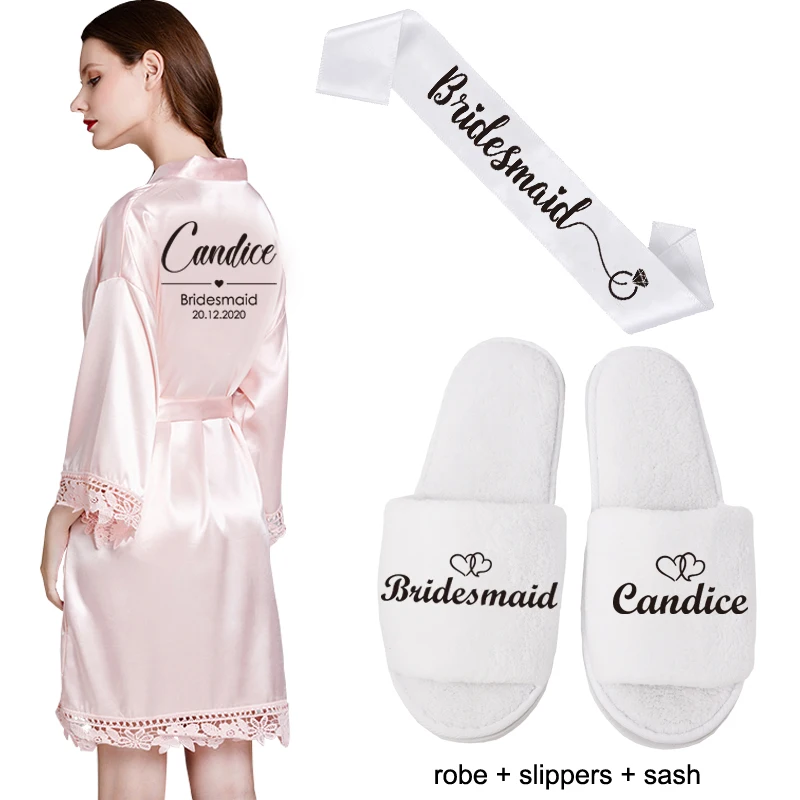 粉色 robe shoe sash