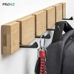 Perchero plegable de bambú, colgador de sombreros para pasillo, puerta de dormitorio, gancho de montaje en pared, esquina de habitación, cocina, inodoro, gancho de pared