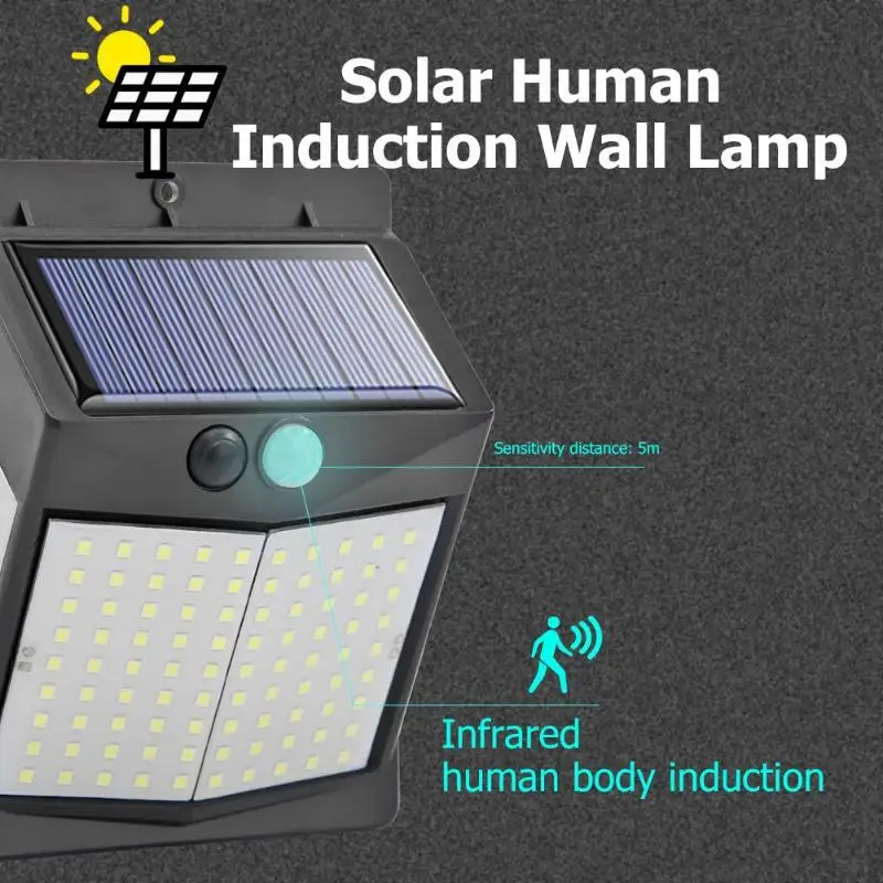 122LED Solar Light Solar Power PIR Motion Sensor Wall Light Outdoor Garden Street Lamp Pathway Yard Security Light Solar Lamp