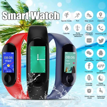 

2020 New Smart Sport Wristband bluetooth Watch Intelligently Sports Remindercan Measure Body Temperature Monitoring Waterproof