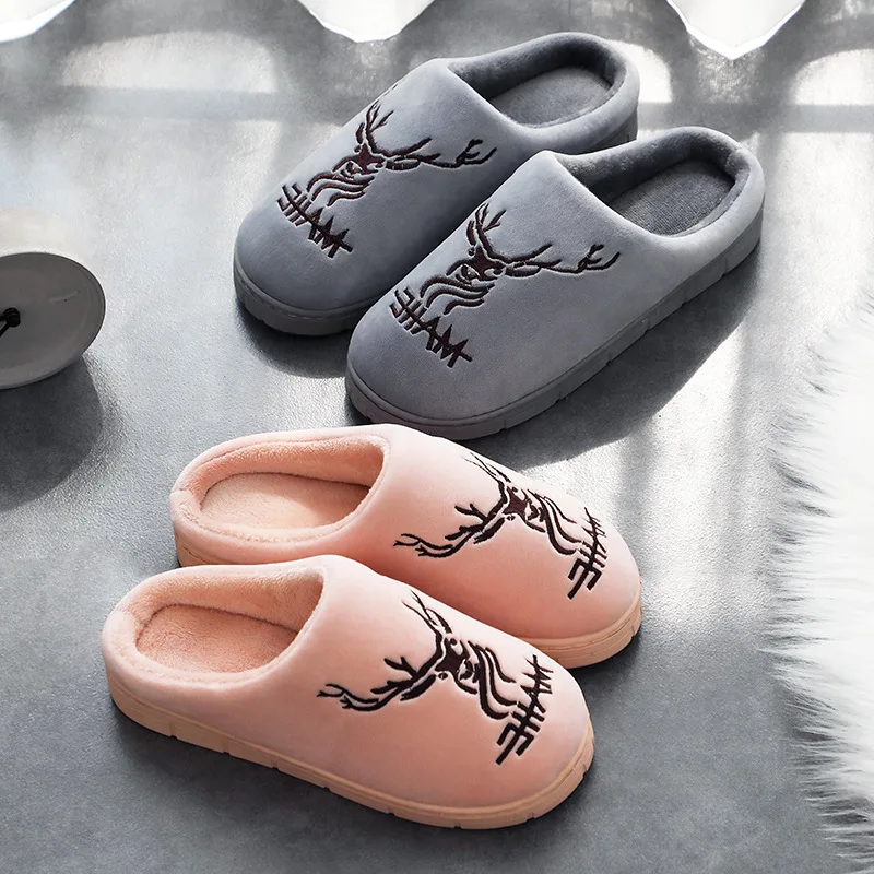 

2019 New Style Winter Cotton Slippers Household Thick Bottomed Cartoon Cute Slipper Warm Anti-slip Indoor Time Of Childbirth Cot
