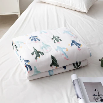 

Super Soft Washed Cotton Air-conditioning Quilt Spring Summer Thin Skin-friendly Nap Cover Blanket Portable Home Travel Quilt