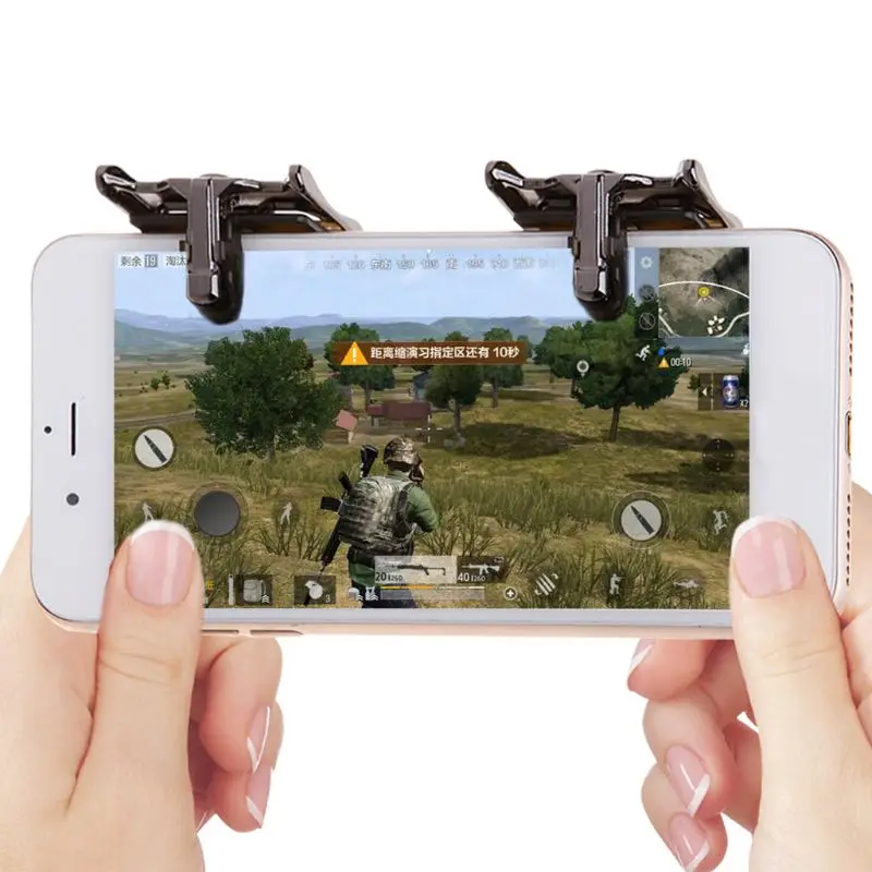 

1Pair Mobile Game Pad Metal Gamepad For Pubg Controller L1R1 Shooter Fire Trigger For Joy Stick Pubg Gaming Accessories