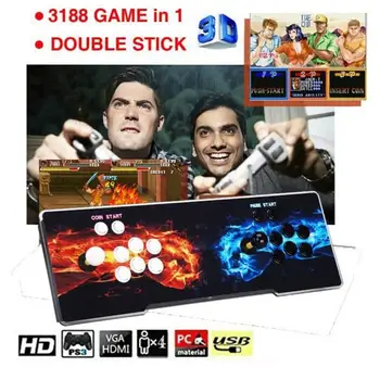 

32GB 1280P Play Game Console With 32G Wireless Wired Gamepads 3188 Games Family TV Game Console For PS3 Platform ACT Action Game