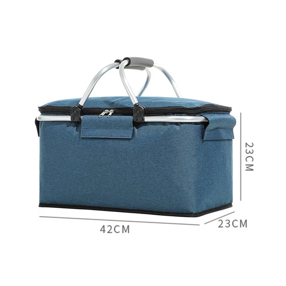 Folding Picnic Pouch Basket Large Capacity Multifunctional Insulated Bag  Outdoor Travel Camping Fishing Storage Box Organizer